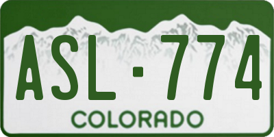 CO license plate ASL774