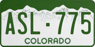 CO license plate ASL775