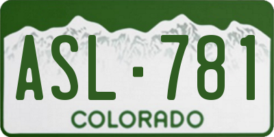CO license plate ASL781