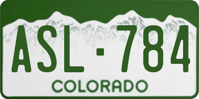 CO license plate ASL784