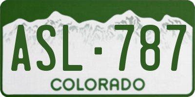 CO license plate ASL787