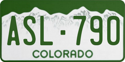 CO license plate ASL790