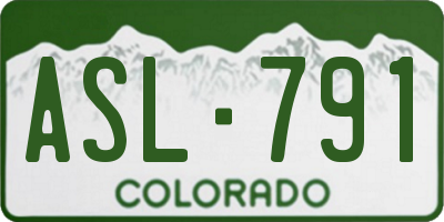 CO license plate ASL791