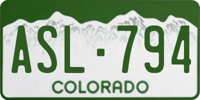 CO license plate ASL794