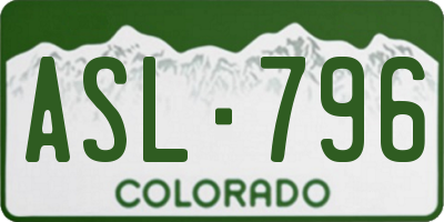 CO license plate ASL796