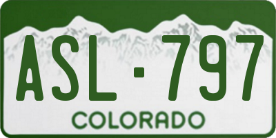 CO license plate ASL797