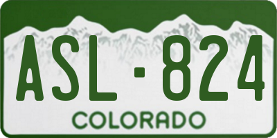 CO license plate ASL824