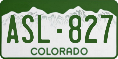 CO license plate ASL827