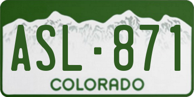 CO license plate ASL871
