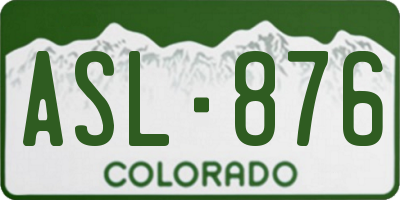 CO license plate ASL876