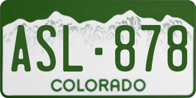 CO license plate ASL878
