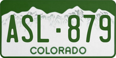 CO license plate ASL879