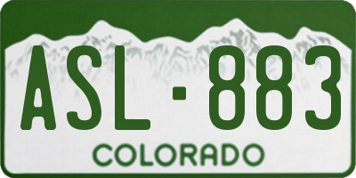 CO license plate ASL883
