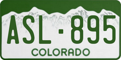 CO license plate ASL895