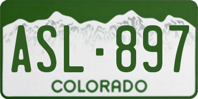 CO license plate ASL897