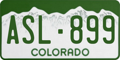 CO license plate ASL899