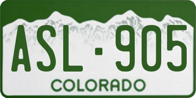 CO license plate ASL905
