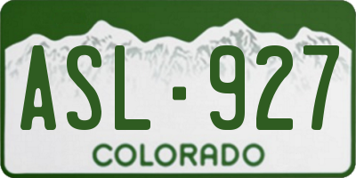 CO license plate ASL927