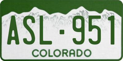 CO license plate ASL951