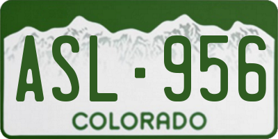 CO license plate ASL956