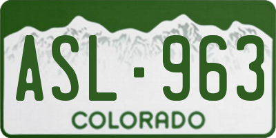 CO license plate ASL963