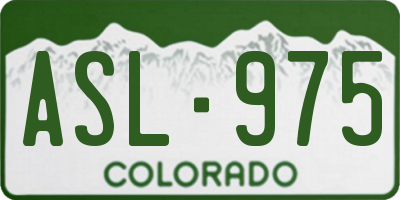 CO license plate ASL975