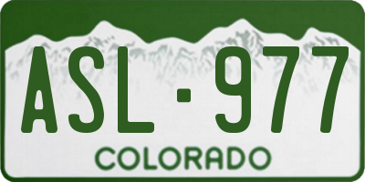 CO license plate ASL977