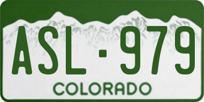 CO license plate ASL979