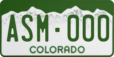 CO license plate ASM000