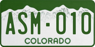 CO license plate ASM010