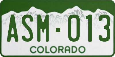 CO license plate ASM013
