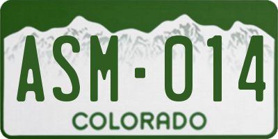 CO license plate ASM014