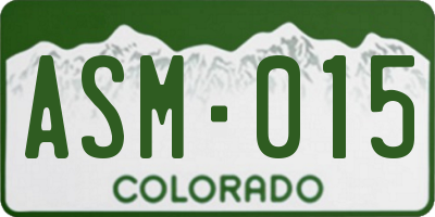 CO license plate ASM015