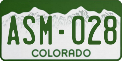 CO license plate ASM028
