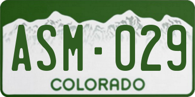 CO license plate ASM029
