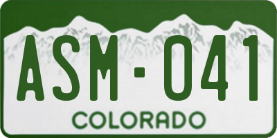 CO license plate ASM041