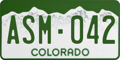 CO license plate ASM042