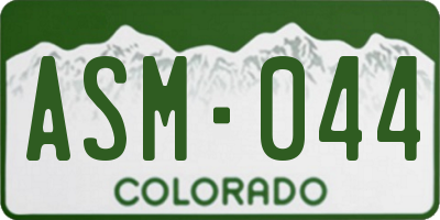 CO license plate ASM044