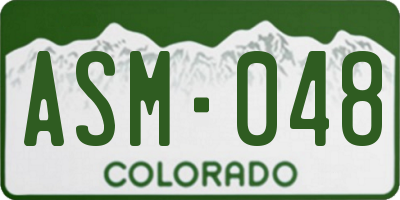 CO license plate ASM048