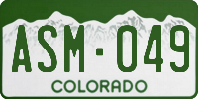 CO license plate ASM049