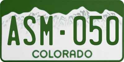 CO license plate ASM050