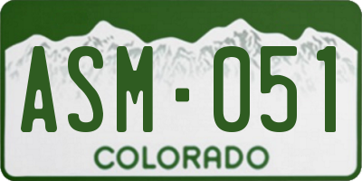 CO license plate ASM051