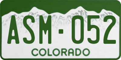 CO license plate ASM052