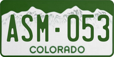 CO license plate ASM053