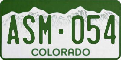 CO license plate ASM054