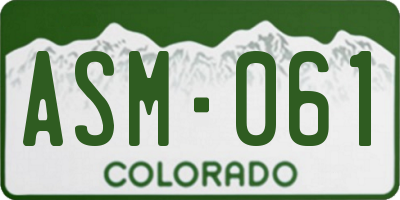 CO license plate ASM061