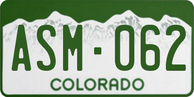 CO license plate ASM062