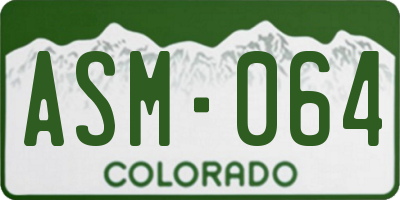 CO license plate ASM064