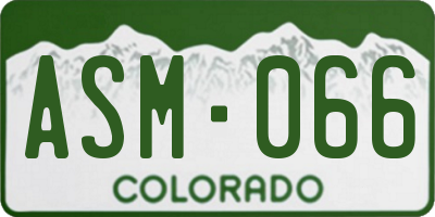 CO license plate ASM066