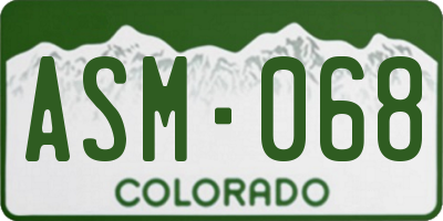 CO license plate ASM068